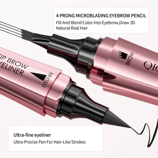 Double-Headed 3D Micro-Carved Liquid Eyeliner - Roseavie Makeup