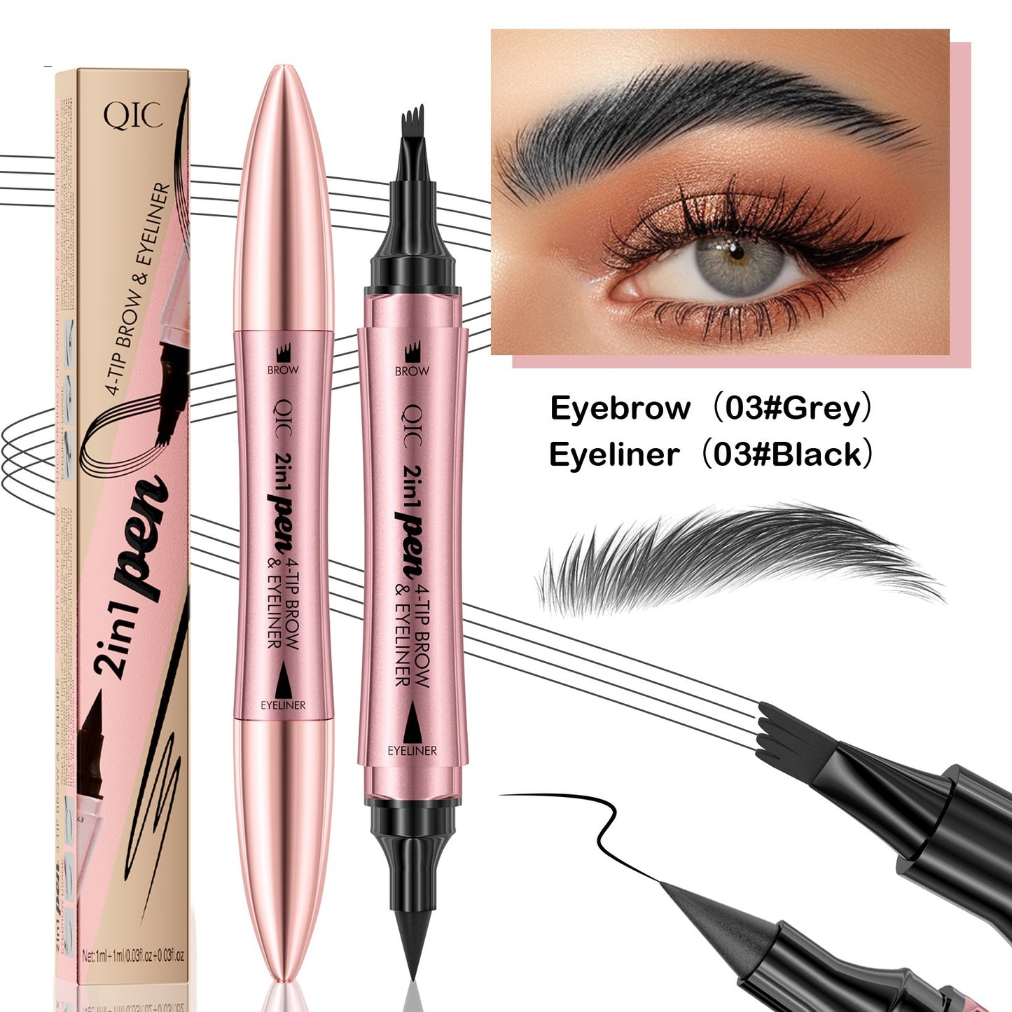 Double-Headed 3D Micro-Carved Liquid Eyeliner