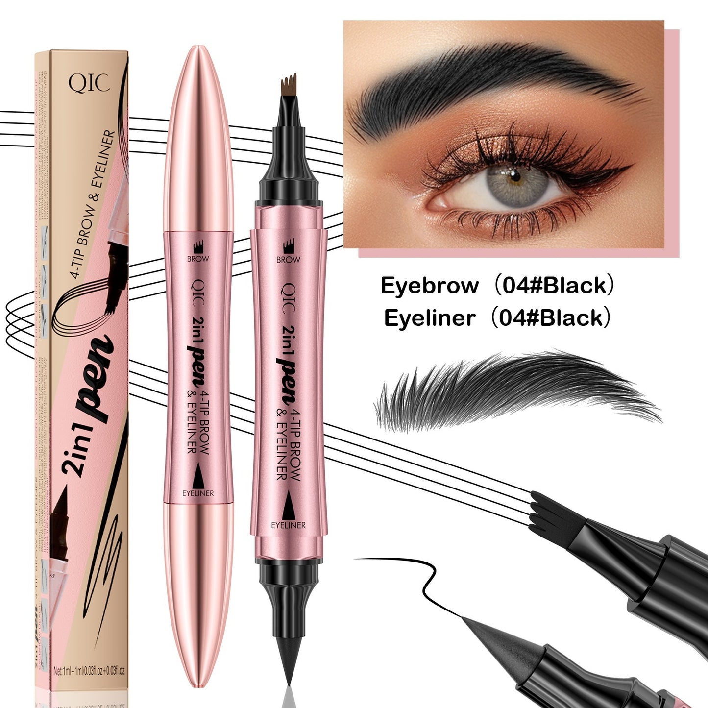 Double-Headed 3D Micro-Carved Liquid Eyeliner